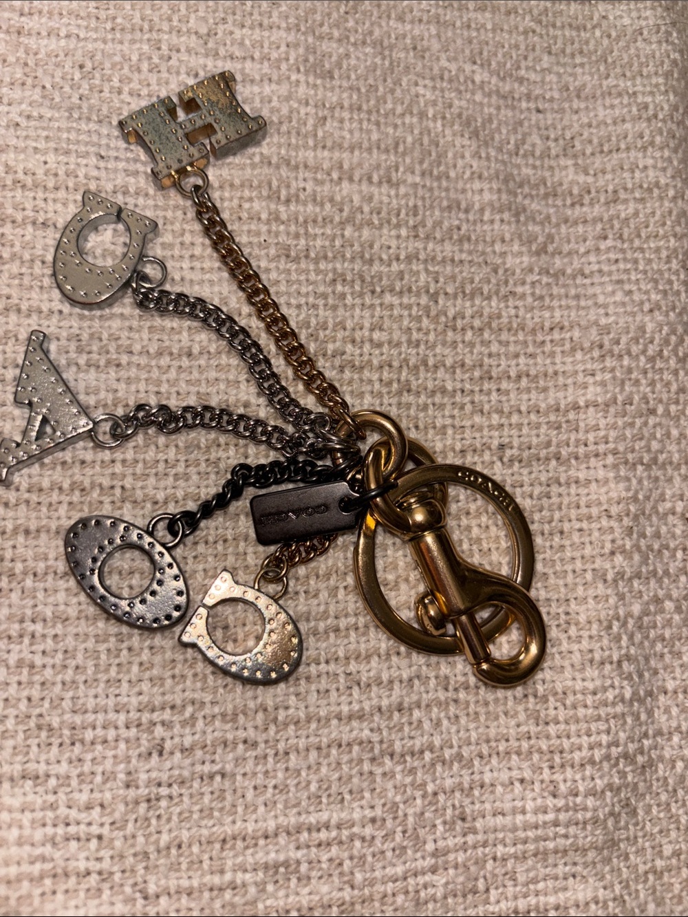 Coach Chain Linked Letters Bag Charm - Picture 4 of 4